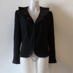 SERGE & REAL BLACK ZIP CLOSE BLAZER JACKET 10 *